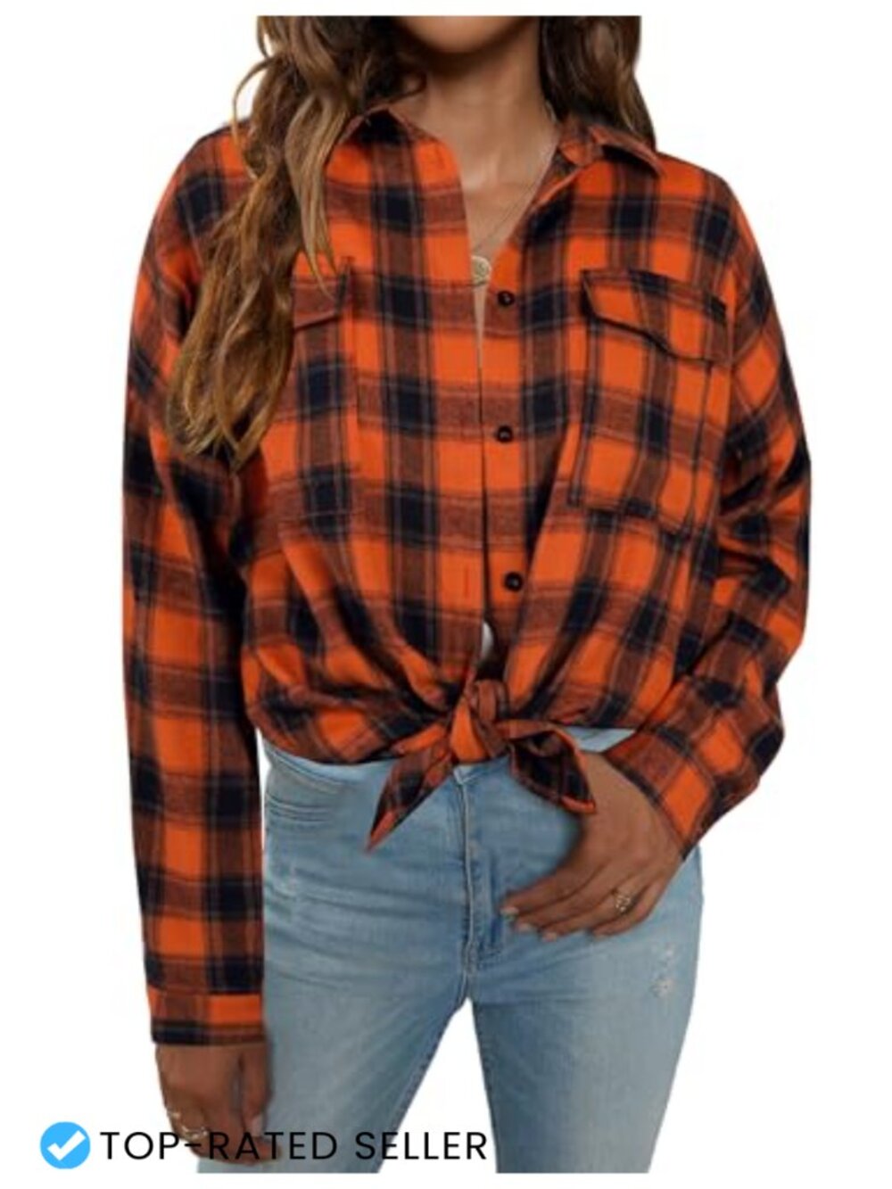 Womens Flannel Shacket Plaid Button Down Long Sleeve Oversized Fall
